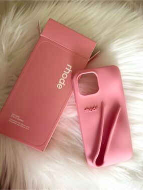 RHODE Pink Sculpted Silicone Lip Case for iPhone